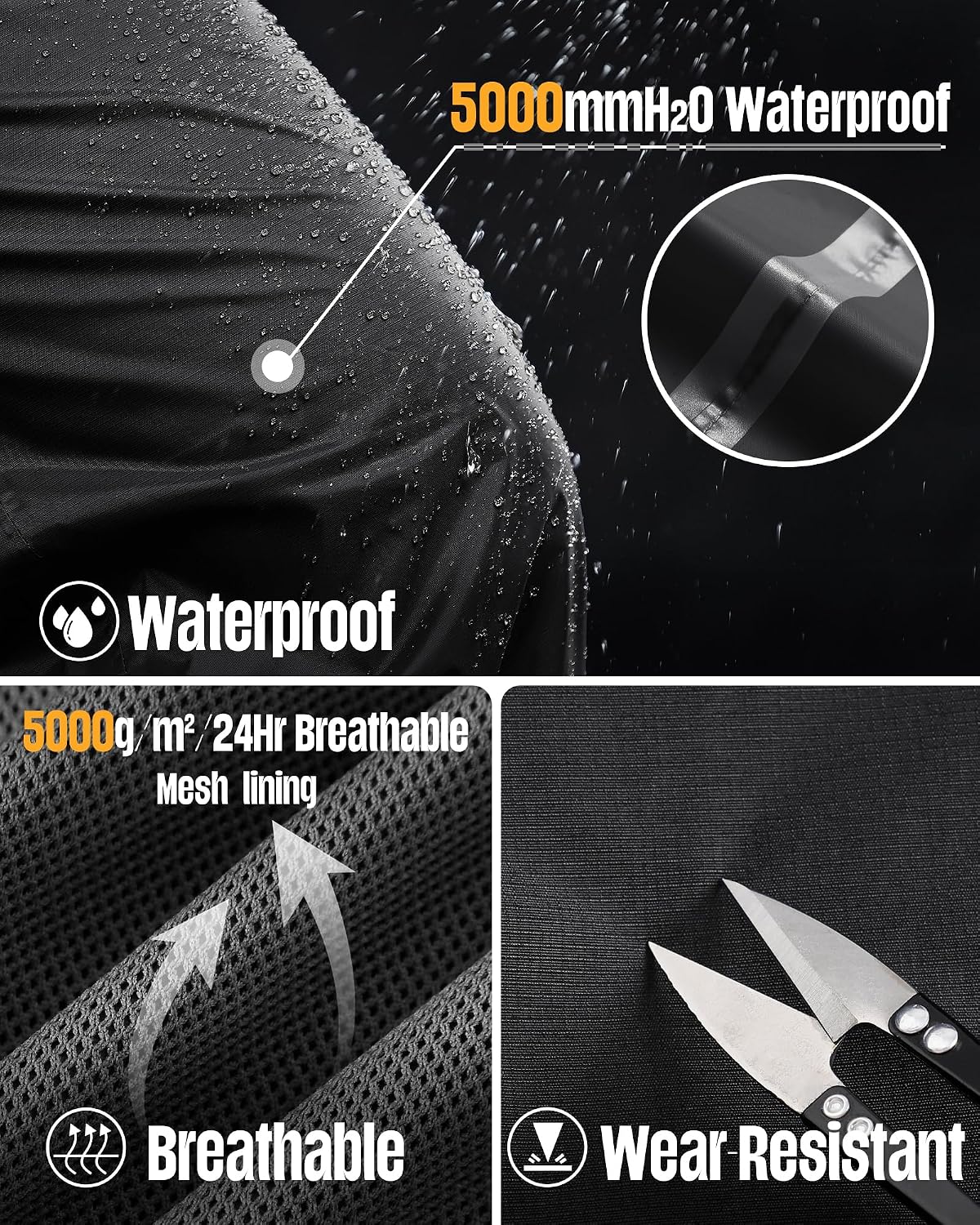 33,000ft Women's Side Zipper Rain Pants Lightweight Rain Over Pants | Waterproof Breathable Windproof Outdoor Pants for Hiking, Fishing, Golf, Reflective Strip, Hook & Loop, Storage Pouch