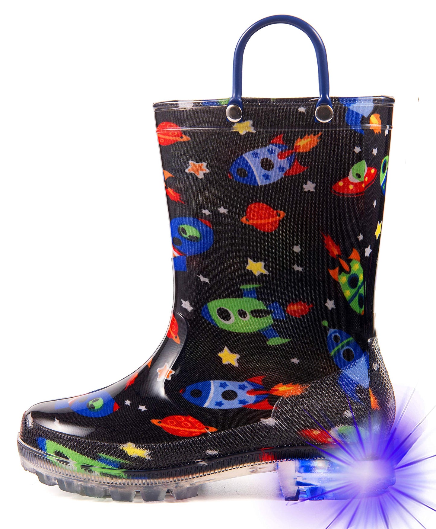 HugRain Light Up Rain Boots for Little Kids
