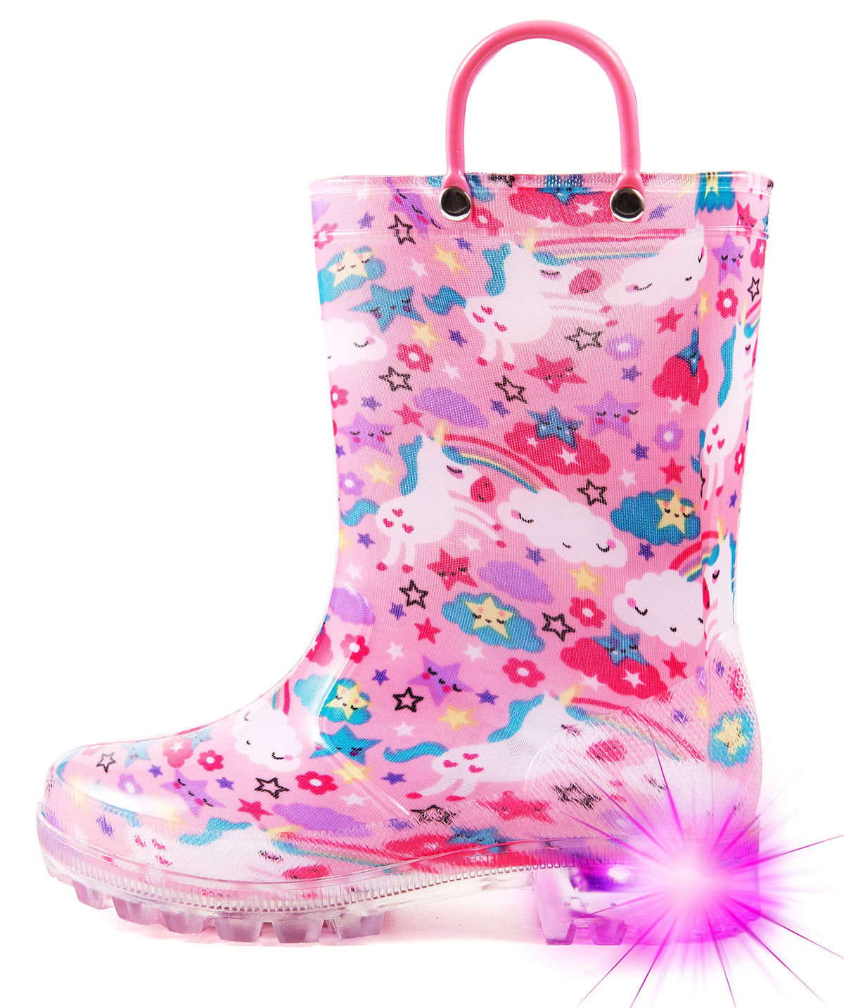 HugRain Light Up Rain Boots for Little Kids
