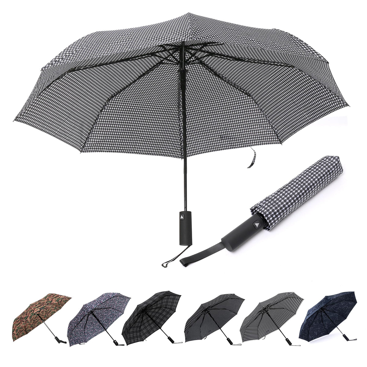Compact Travel Umbrella with Auto Open – Windproof Folding Umbrella, Lightweight & Portable for Rain