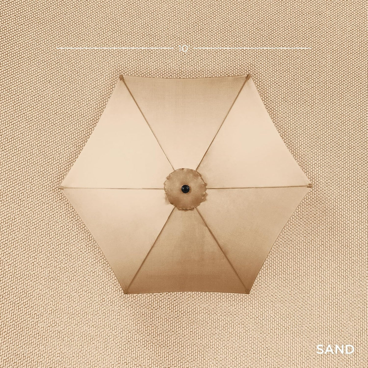 Best Choice Products 10ft Outdoor Patio Umbrella, Outdoor Table Umbrella, Yard Umbrella, Market Umbrella with 6 Sturdy Ribs, Push Button, Tilt and Crank - Sand