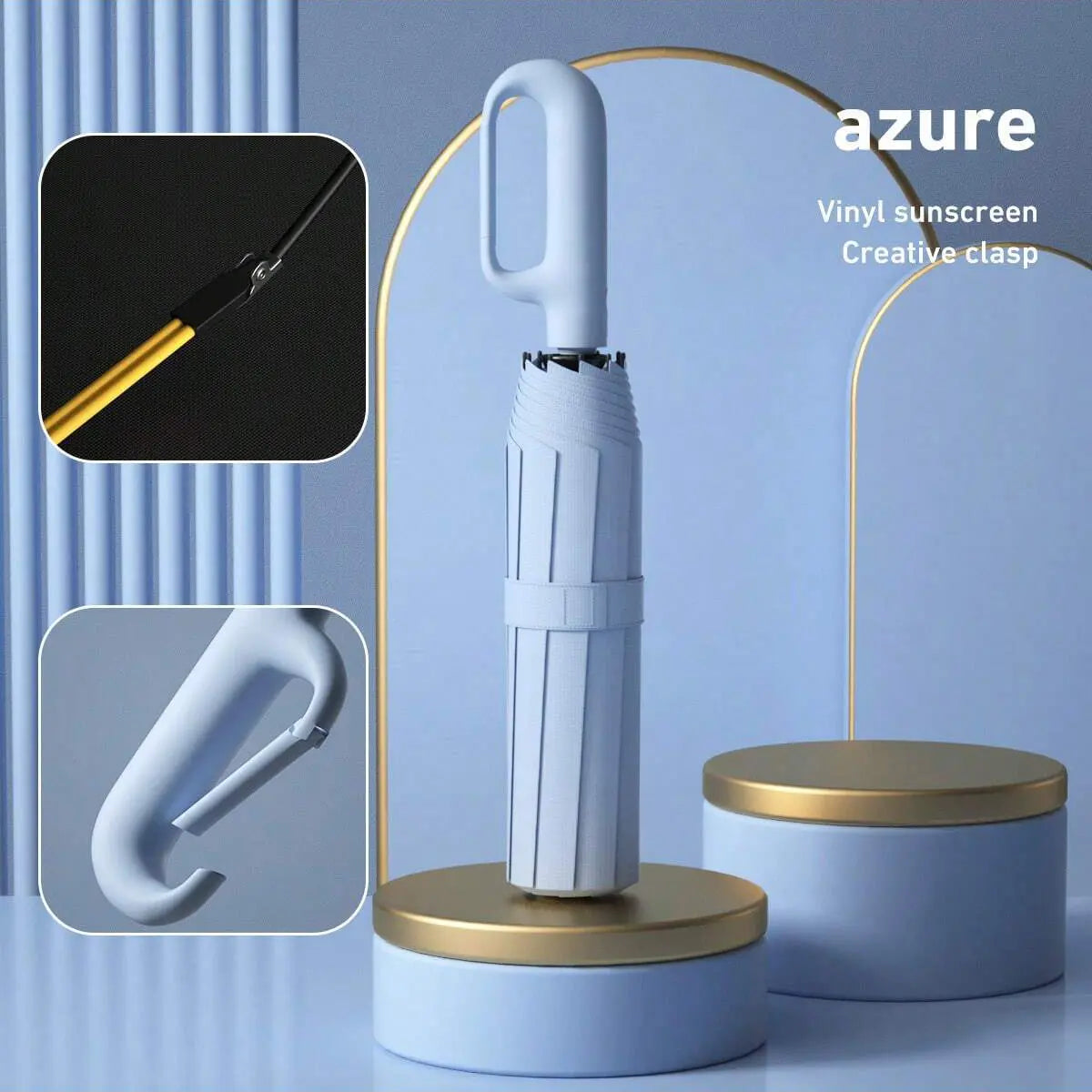 Automatic Folding Umbrella 1 Count 60pcs Portable Rain Umbrella with Loop Buckle Windproof Waterproof for Men Women