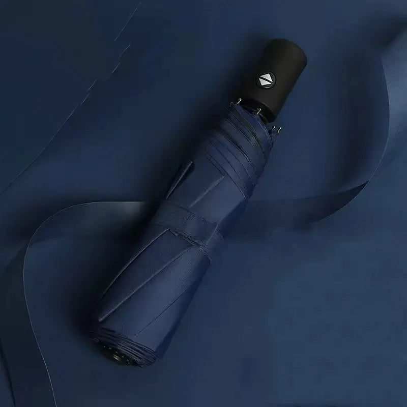 8-Bone Automatic Folding Windproof Waterproof Umbrella - 1-Click Open/Close, UV-Blocking Black Glue, Portable Travel Essential for Men and Women