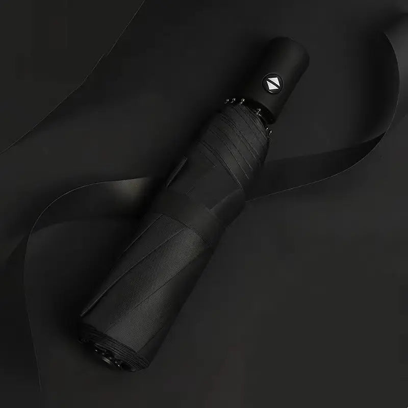 8-Bone Automatic Folding Windproof Waterproof Umbrella - 1-Click Open/Close, UV-Blocking Black Glue, Portable Travel Essential for Men and Women