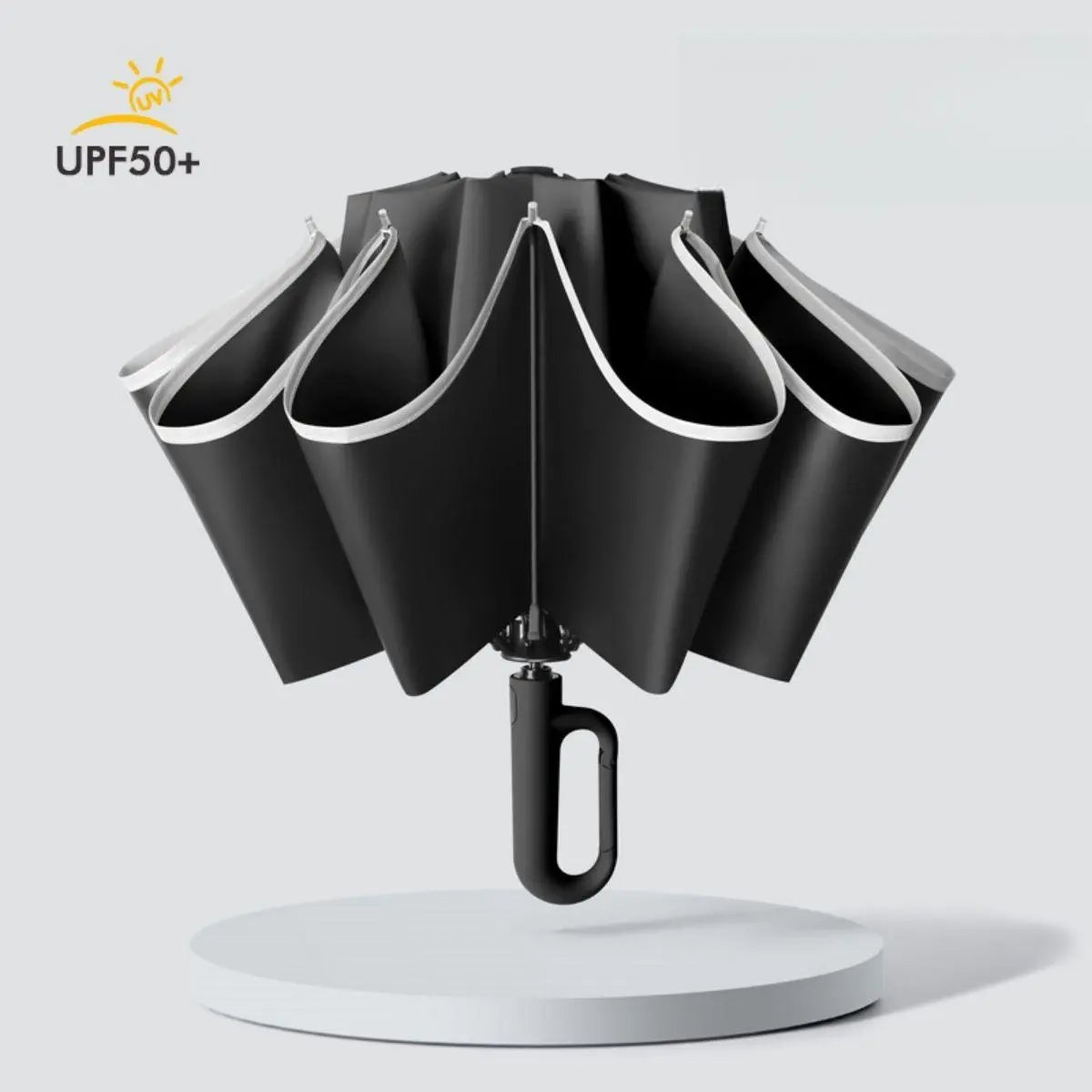 Large Auto Open Close Folding Umbrella with Loop Handle, Waterproof Portable Rain Umbrella for Car, Outdoor & Travel