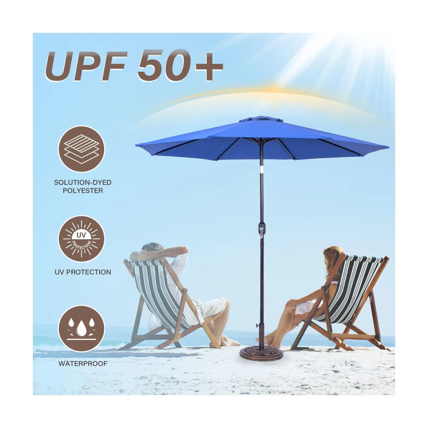 Backyard Expressions 9 Ft Patio Umbrella w/ Crank/Tilt