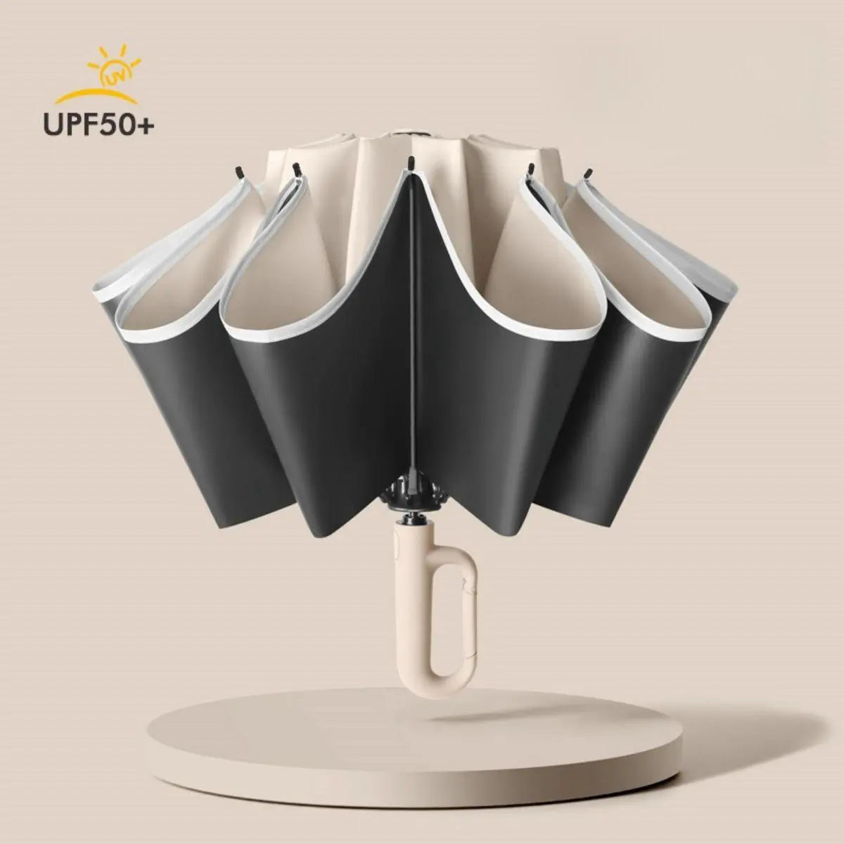 Large Auto Open Close Folding Umbrella with Loop Handle, Waterproof Portable Rain Umbrella for Car, Outdoor & Travel
