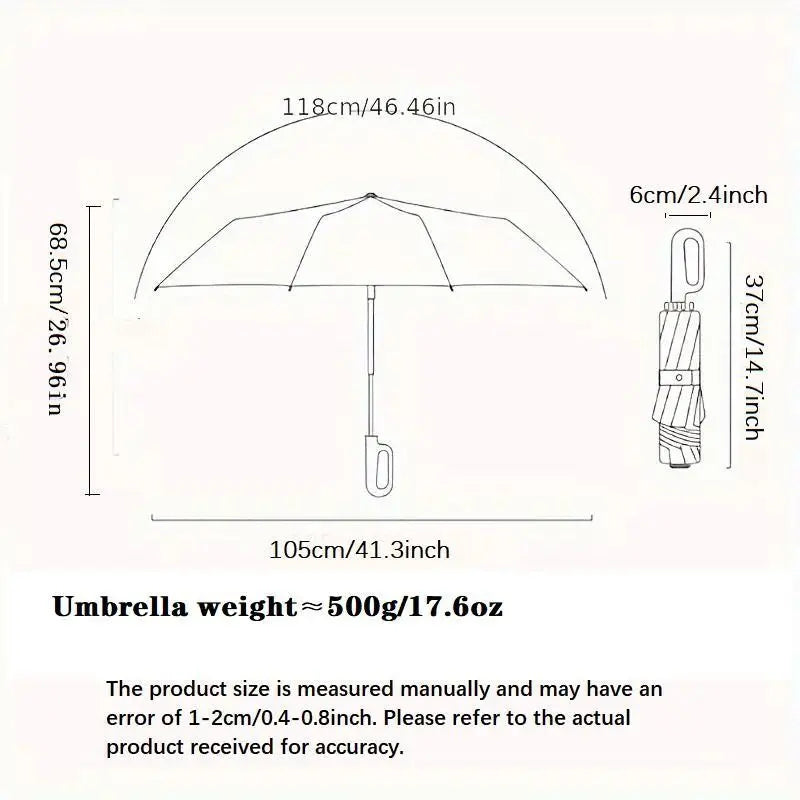 Green Foldable Rainproof Automatic Umbrella, 1 Count Compact Ring Buckle Windproof Reinforced Umbrella, Durable Innovative Sun-protection Folding Umbrella for Women, Pocket Umbrella, Wind Resistant Umbrella, UV Umbrella, Suitable for Rainy Days Outdoor