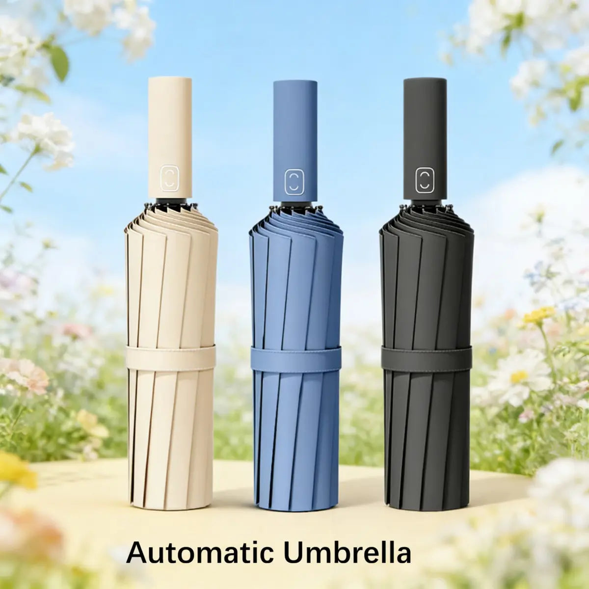 Automatic Folding Umbrella, Portable Pocket Umbrella for Rainy & Sunny Days, UV Protection Windproof Design, Wind Resistant Umbrella for Men Women, Rainproof Umbrella