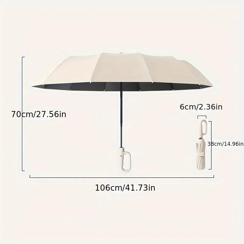 Travel Large Folding Umbrella Reinforced Double 10 Ribs Auto Open Close, UPF50 Sun Protection, Portable Backpack Umbrella For Men Women, Windproof Waterproof Durable Travel Umbrella, Ship Within 24H