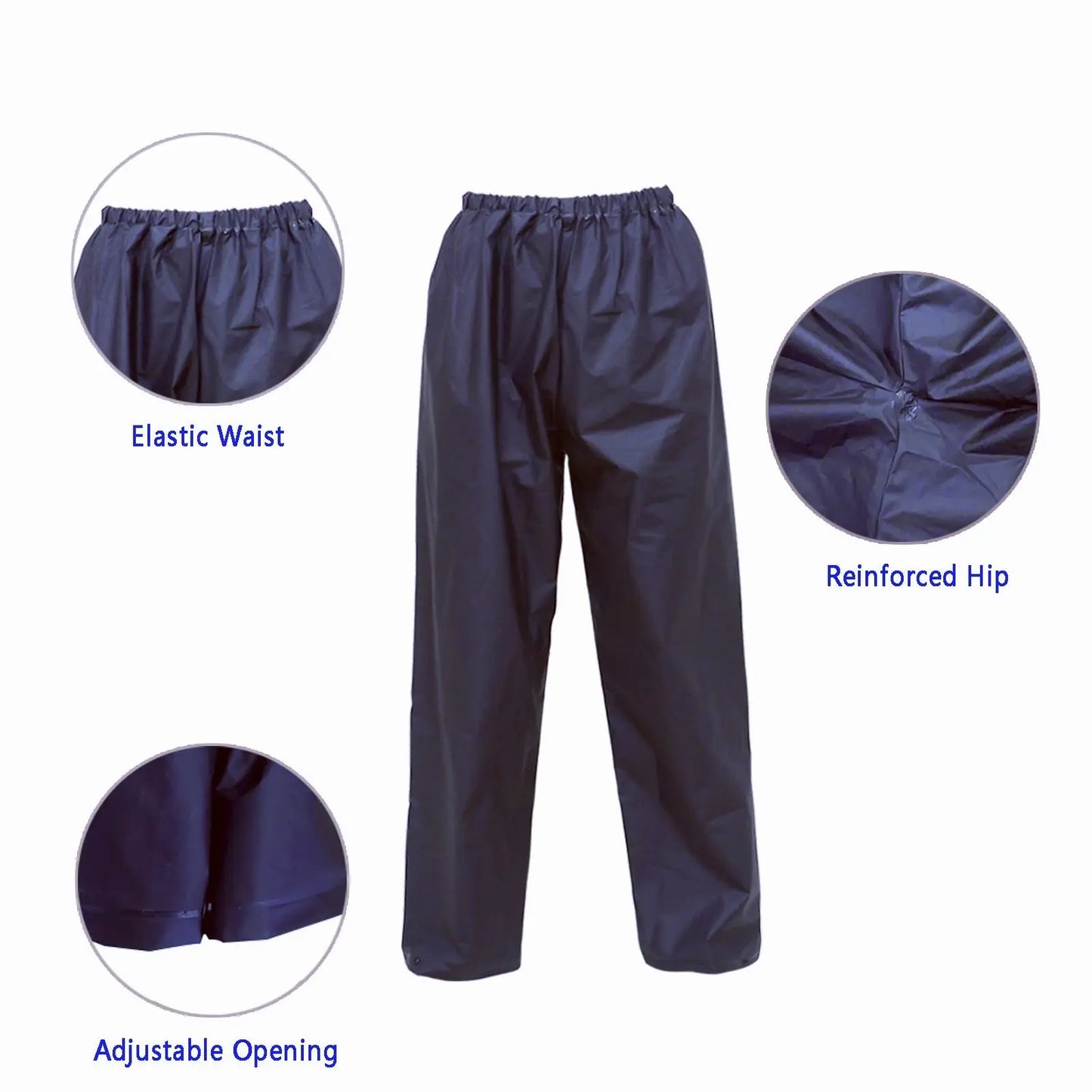 Ultra-Lite Rain Coat with Pants for Men Women Waterproof Rain Suit for Sport, Breathable Lightweight 2 Pieces Rainwear Dependable Wet Weather Protection (Navy)