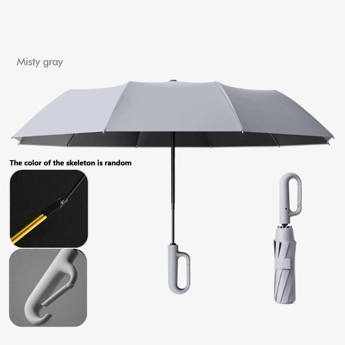 Automatic Folding Umbrella, 1 Count/60pcs Portable Rain Umbrella with Loop Buckle, Windproof & Waterproof Umbrella for Men & Women