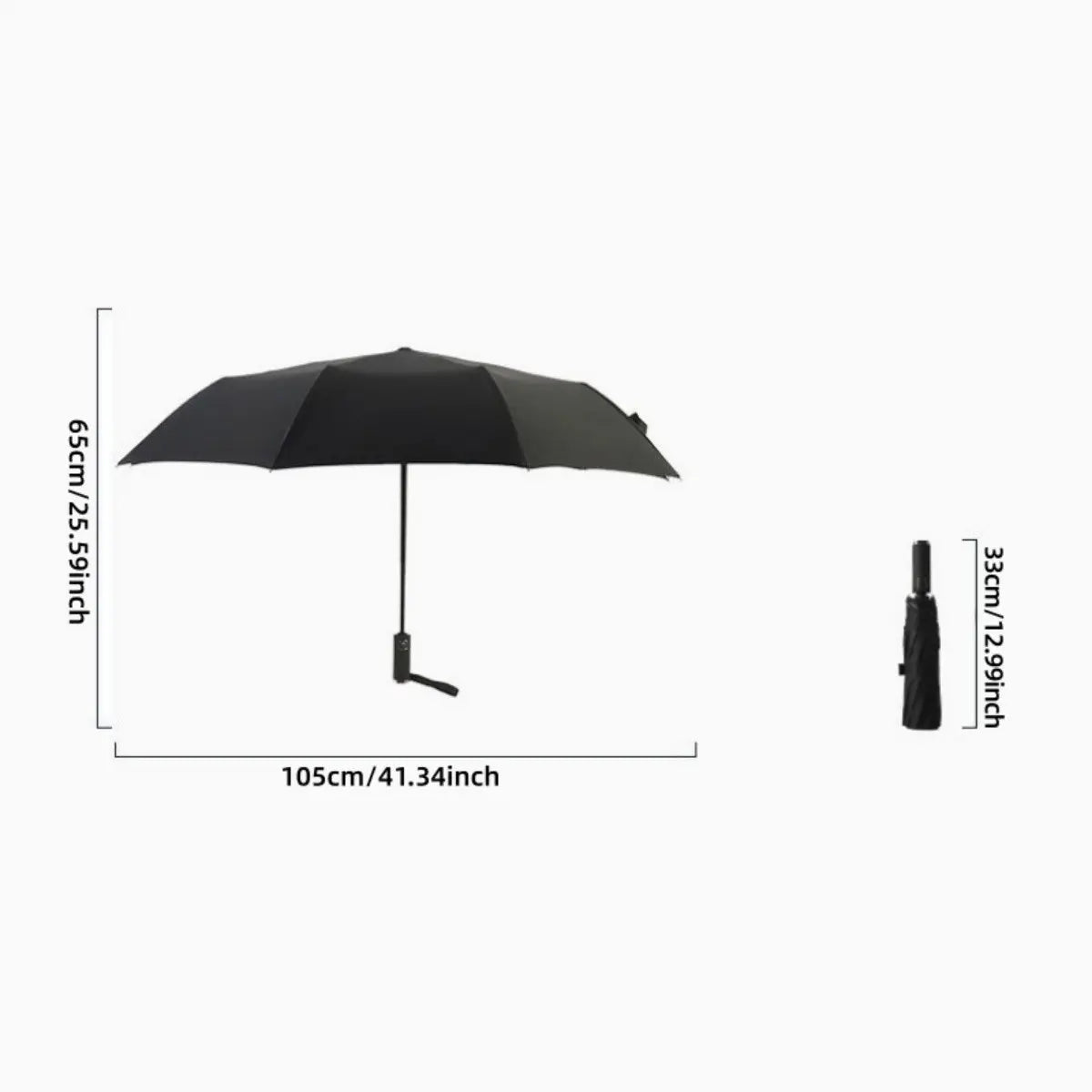 10 Ribs Fully Automatic Vinyl Umbrella, Trendy Business Foldable Parasol, UV Protection for Men & Women, Durable Design, 1pc