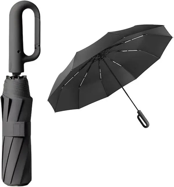 Compact Travel Umbrella with Automatic Open Close, Windproof 10-Rib Fiberglass Frame, UPF 50+ UV Sun & Rain Protection, Folding, 11.5 Inches Long, Business, 42-Inch Wide, Umbrellas For Rain, Fully Automatic Umbrella