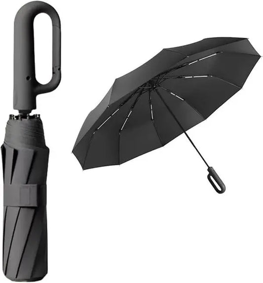 Compact Travel Umbrella with Automatic Open Close, Windproof 10-Rib Fiberglass Frame, UPF 50+ UV Sun & Rain Protection, Folding, 11.5 Inches Long, Business, 42-Inch Wide, Umbrellas For Rain, Fully Automatic Umbrella