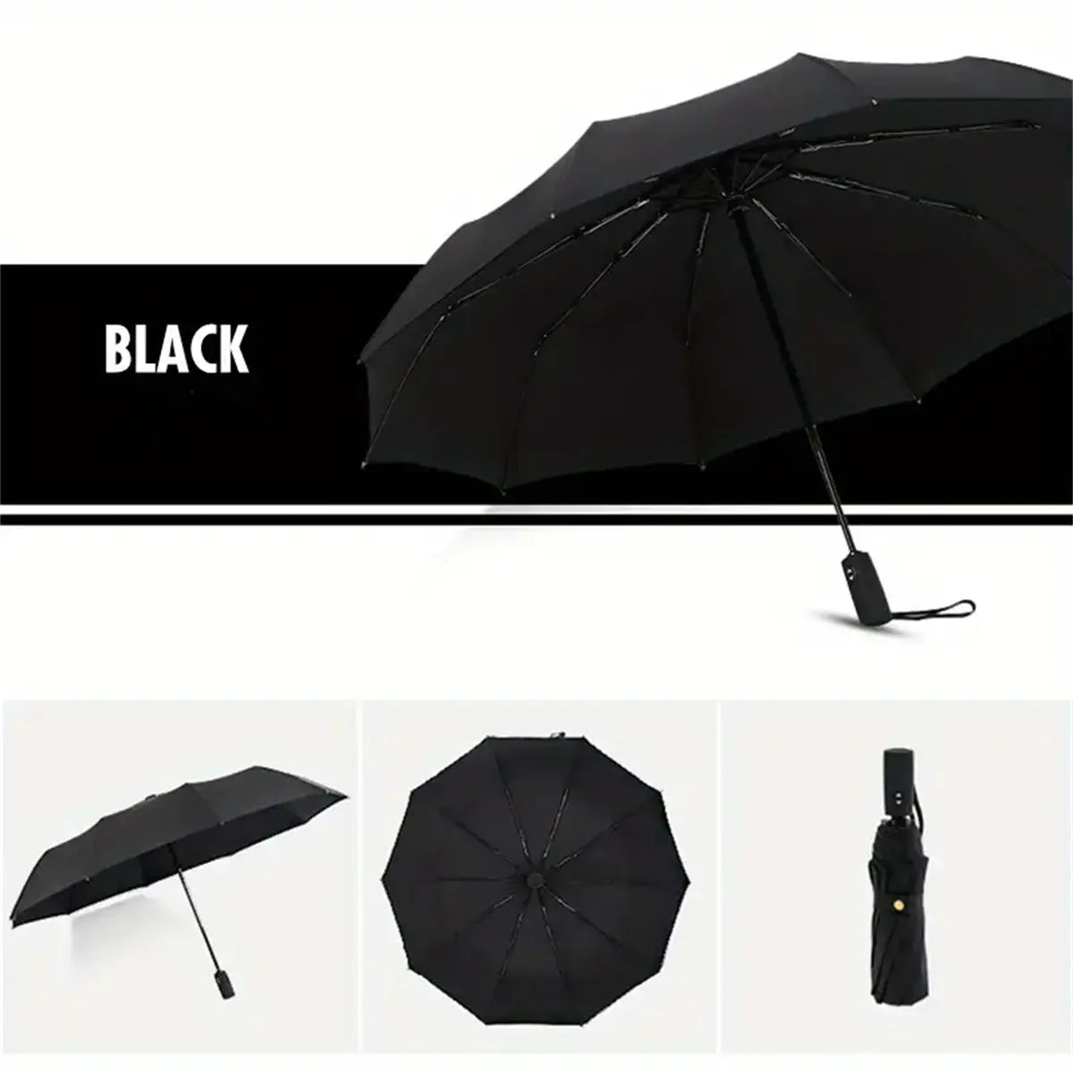 Green Foldable Rainproof Automatic Umbrella, 1 Count Compact Ring Buckle Windproof Reinforced Umbrella, Durable Innovative Sun-protection Folding Umbrella for Women, Pocket Umbrella, Wind Resistant Umbrella, UV Umbrella, Suitable for Rainy Days Outdoor