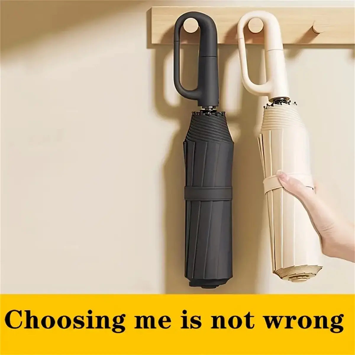 Automatic Folding Umbrella 1 Count 60pcs Portable Rain Umbrella with Loop Buckle Windproof Waterproof for Men Women