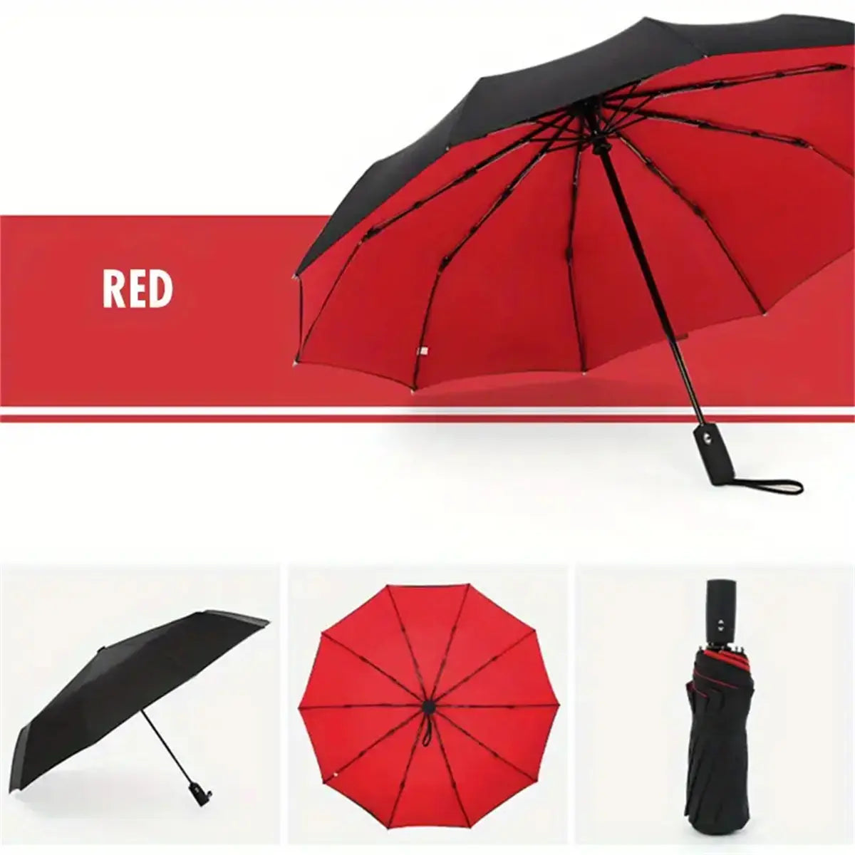 Green Foldable Rainproof Automatic Umbrella, 1 Count Compact Ring Buckle Windproof Reinforced Umbrella, Durable Innovative Sun-protection Folding Umbrella for Women, Pocket Umbrella, Wind Resistant Umbrella, UV Umbrella, Suitable for Rainy Days Outdoor