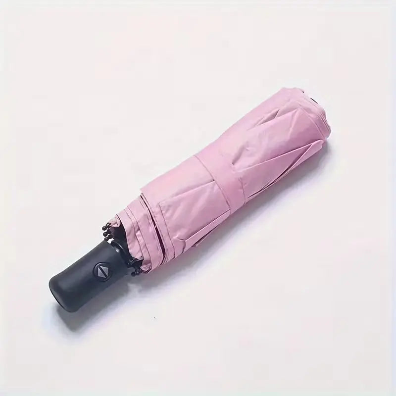 8-Bone Automatic Folding Windproof Waterproof Umbrella - 1-Click Open/Close, UV-Blocking Black Glue, Portable Travel Essential for Men and Women