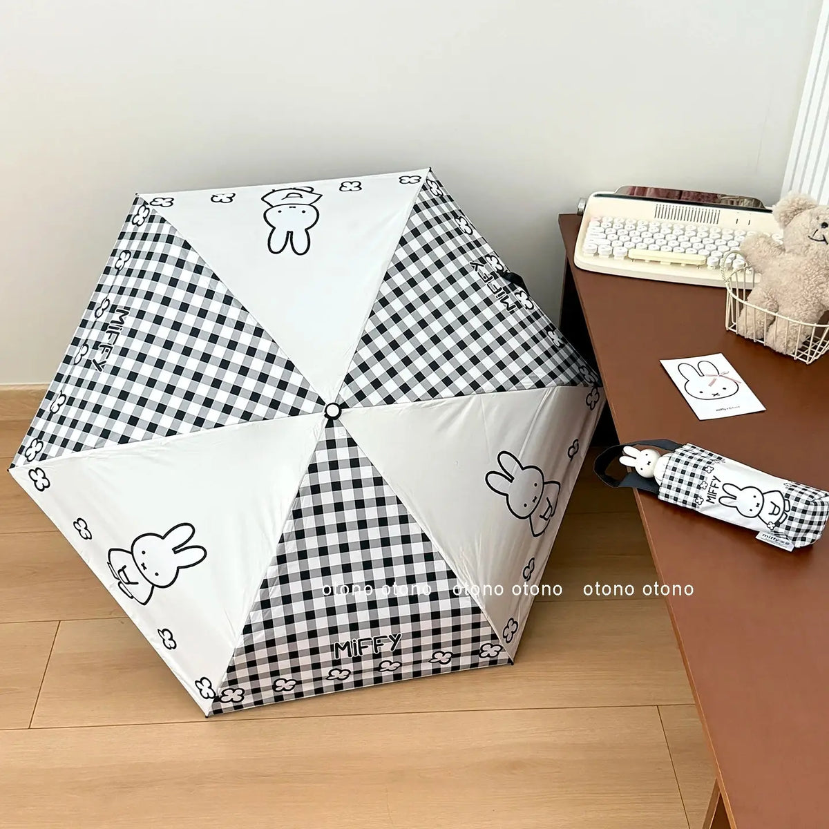 Kawaii Miffy Rabbit Umbrella Cute Cartoon Doll on Ins Portable Sun Protection Umbrella That Can Be Used in All Weather